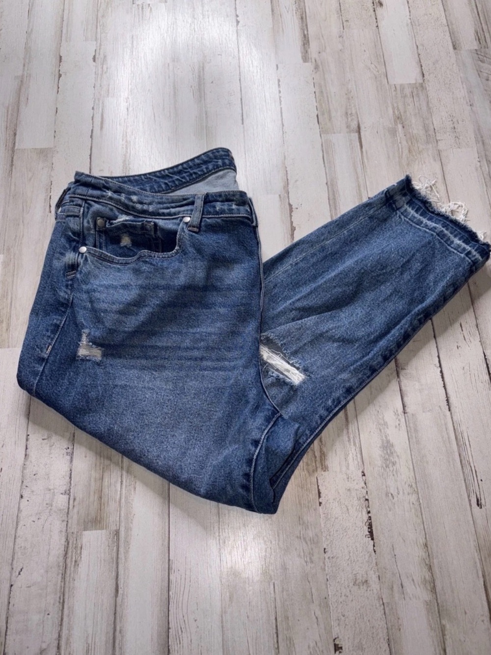 Women's Torrid Jeans Size 16S Frey Edge Distressed Medium Wash